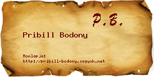 Pribill Bodony névjegykártya